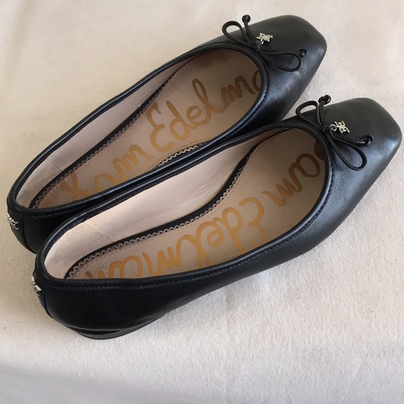 Sam Edelman Shoes - Sam Edelman sz 8.5 flats black leather ballet flat style w bow toe shoe sz 38.5